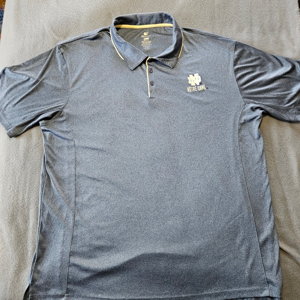 Colosseum Notre Dame Fighting Irish Polo Shirt Men's 3XT‎ Navy Gold Performance